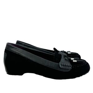 Dr. Weil Florence Black Suede Leather Tassel Orthaheel Loafers Size 7M